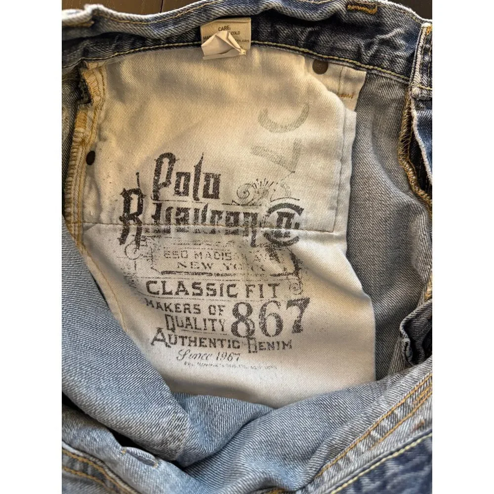 Polo Ralph Lauren Jeans Mens 36x33*‎ Classic Relaxed Fit 867 Straight Leg Denim